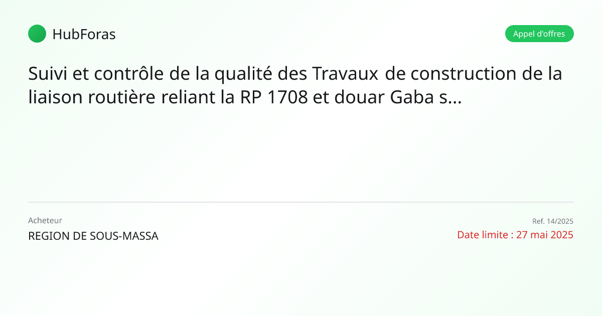 Suivi et contrôle de la qualité des Travaux de construction de la ...